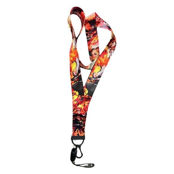 Anime Demon Slayer Kimetsu no Yaiba Rengoku Neck Lanyard Fabric One Size Unisex - Picture 5 of 6